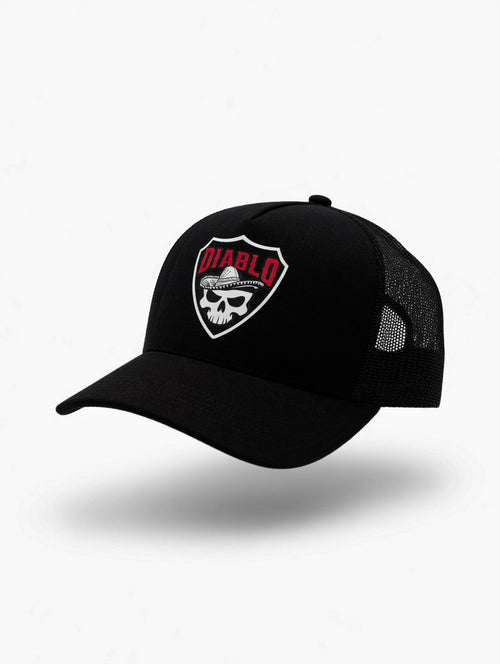 Cappellino nero con lo stemma del Messicano ricamato